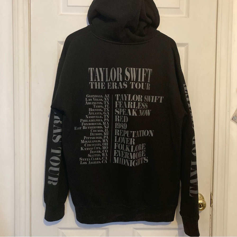 Taylor Swift The Eras Tour Photo Collage Hoodie with Tour Dates and Song Names - Picture 3 of 6